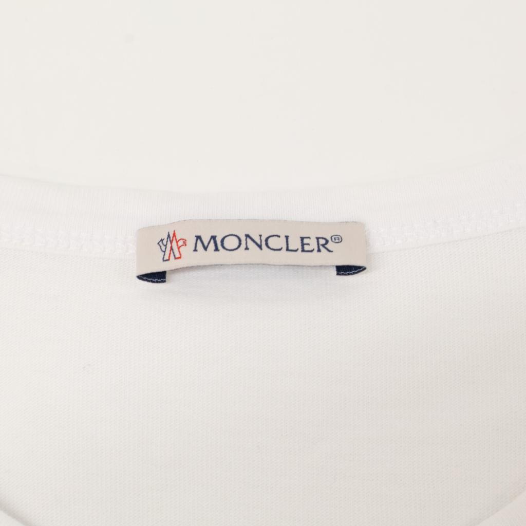 Moncler 2018 White MAGLIA T-SHIRT Short Sleeve T-Shirt with Logo Patch Tops L whiteUsed
