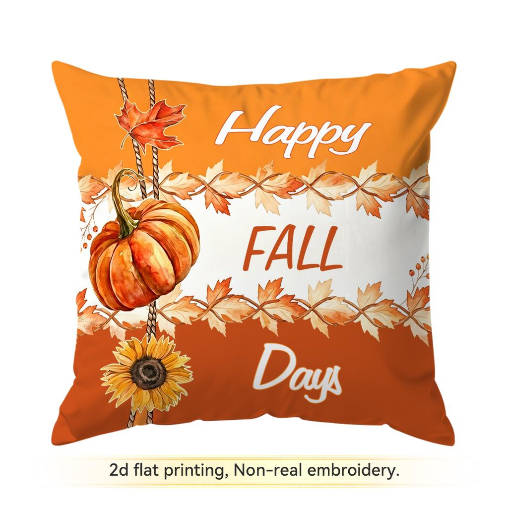 1pcs Autumn Pumpkin Sunflower Cushions Pillowcase Polyester Cushion Cover Throw Pillow Pillowcover Home Car Sofa Decor