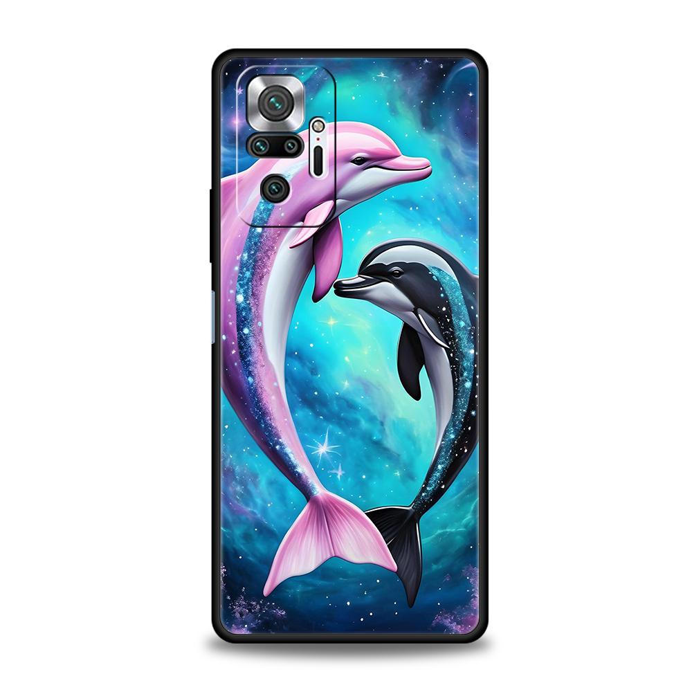 Ocean Animal Cute Dolphin Sea Turtle Phone Case Cover for Redmi 14C 10C 9 Note 14 13 12 10 11 Pro Plus K40 K50 Pro Soft TPU Bags