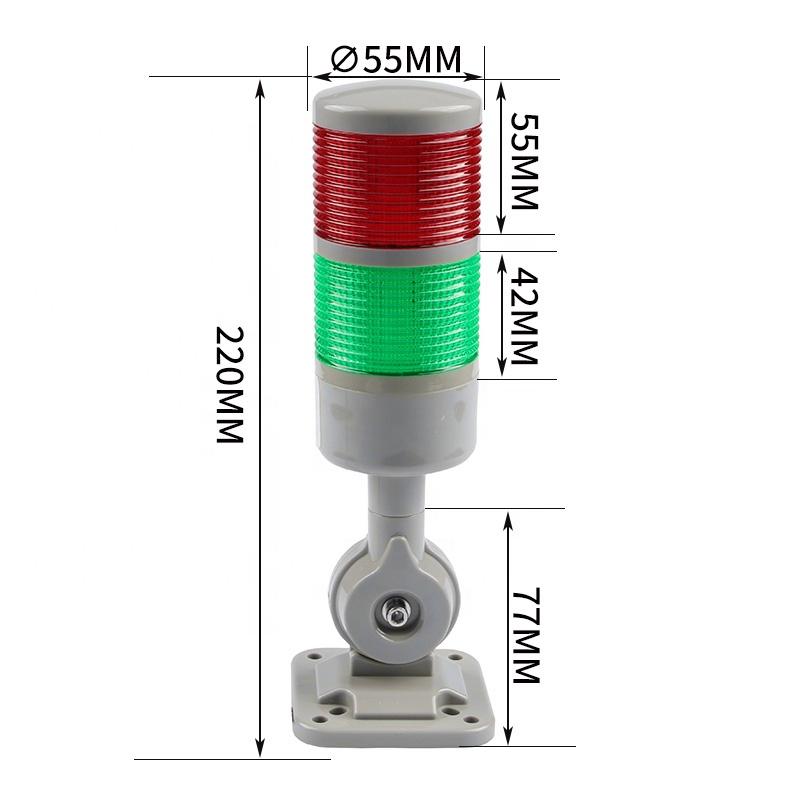 HY Series Professional Industrial Control Warning Light 2-Layer Multi-Color LED 12V/24V/220V Flashing Plastic 6000K Daylight