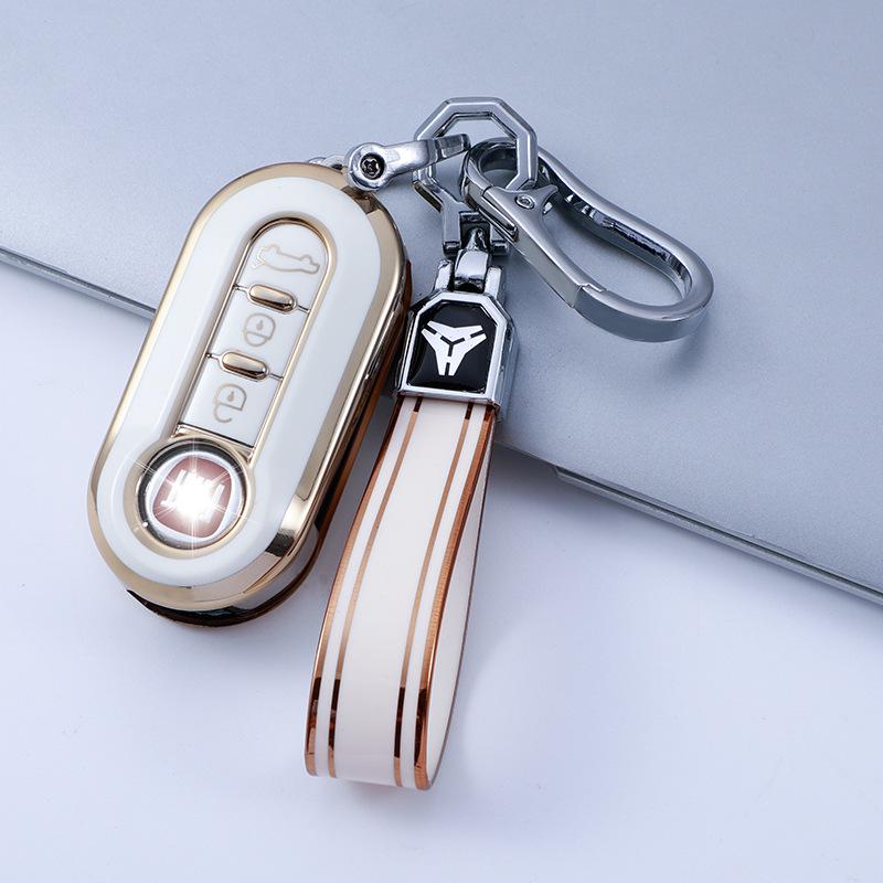 High-End Key Case for Fiat 500, Viaggio, Bravo, Iveco Eurocargo - Personalized Protective Shell with Buckle