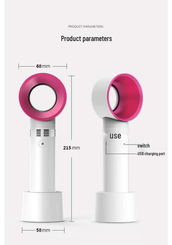 Portable Bladeless Handheld Fan and Hair Dryer with LOGO - Ideal Gift