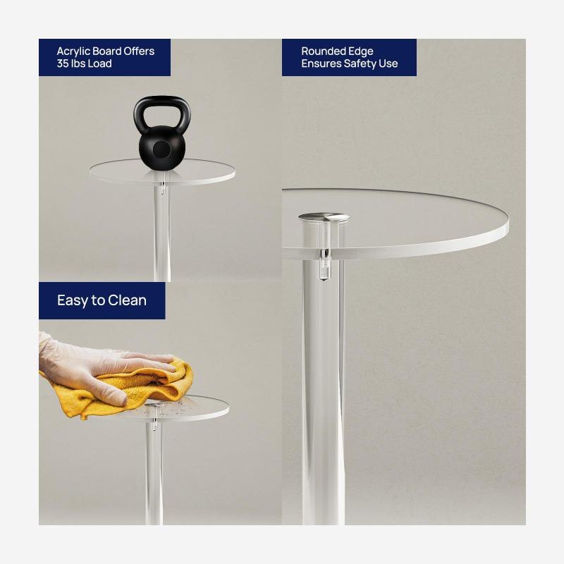 Transparent Coffee Tables Round Acrylic Coffee Table Living Room Center Table Bedside Sofa Tea Tables Portable Home Furniture