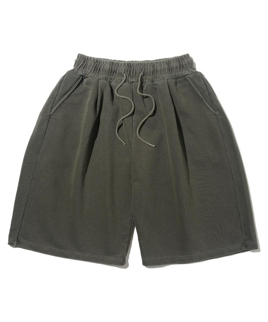 613SEOUL Heritage Pigment Wide Bermuda Pants (Khaki)