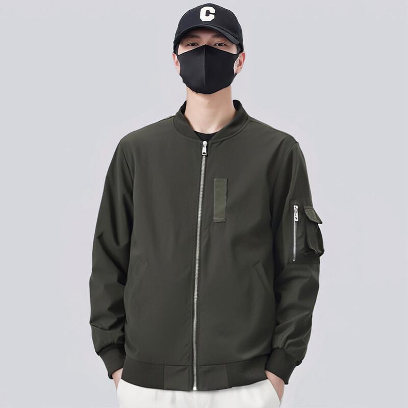 

Мужская новая универсальная куртка-летный костюм, приталенная, с длинными рукавами, для улицы, мужская повседневная куртка, осенний простой бейсбольный костюм 185 зелёный