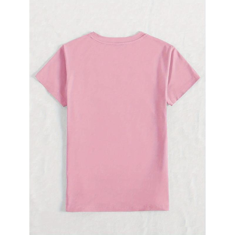 Printed T-Shirt, Women'S Casual Wear, Perfect for Vacations, Short-Sleeved with A Round Neck, Suitable for Spring and Summer,