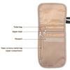 Creative Khaiki Black Hanging Passport Bag Waterproof Adjustable Belt Card Storage Bag Multi-function Nylon Ticket Holder Normal