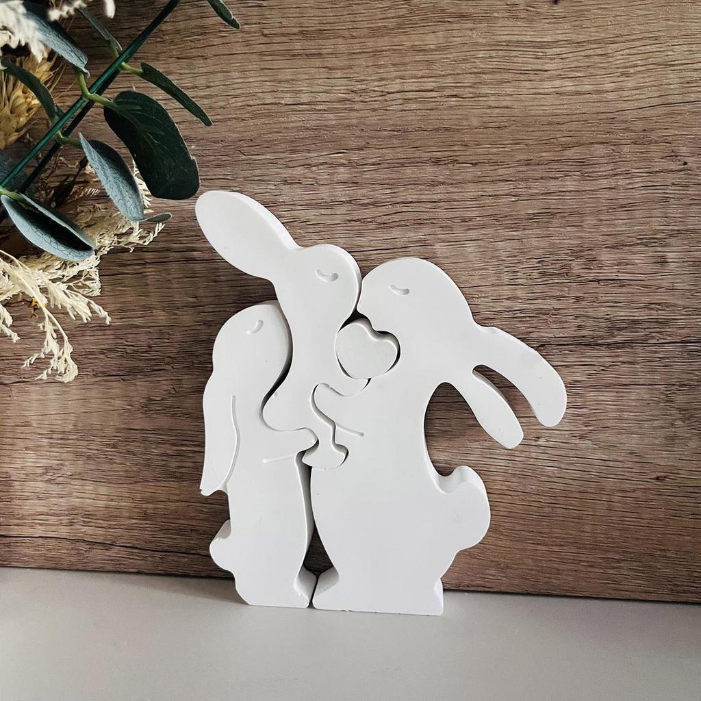 Rabbits Statue Silicone Candle Molds for Epoxy Resin Candle Making Rabbits Fondant Mold for Candy Chocolate Desserts