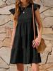 Womens Ruffle Sleeve Mini Dress Loose Fit Babydoll Summer Beach Sundress
