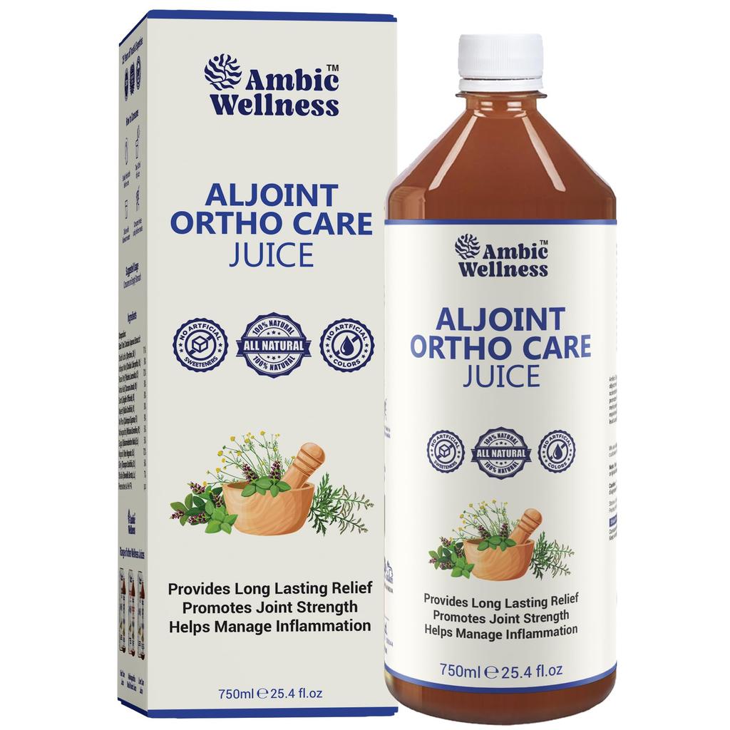 Ambic Wellness Aljoint Ortho Care Juice 750mL | Ayurvedic Joint Pain Relief Product for Knee, Back & Muscle Stiffness | Herbal ORS Juice Alternat