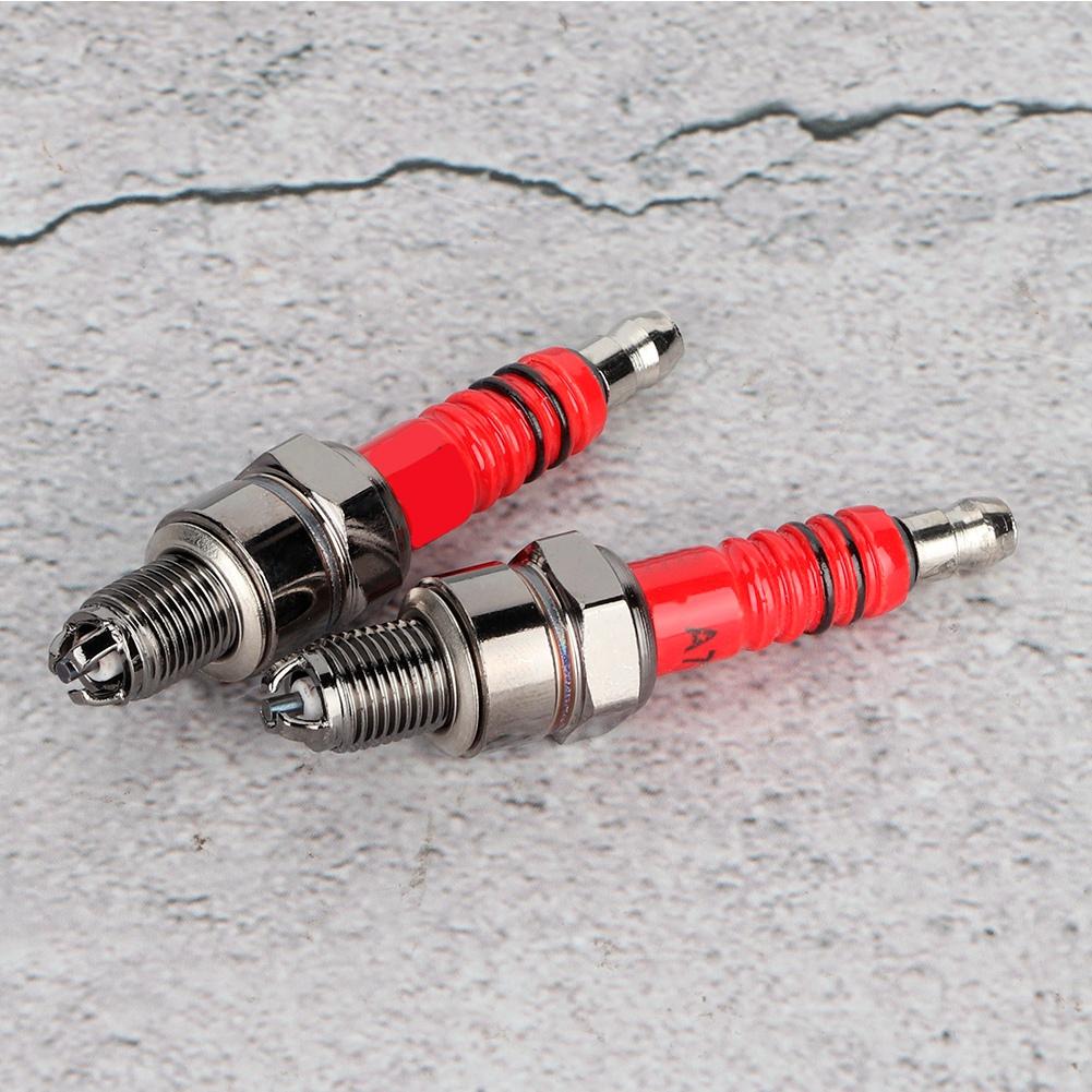 2Pcs Spark Plugs A7TC A7TJC 3 Electrode Fit for Scooter ATV Quads GY6 50cc 125cc