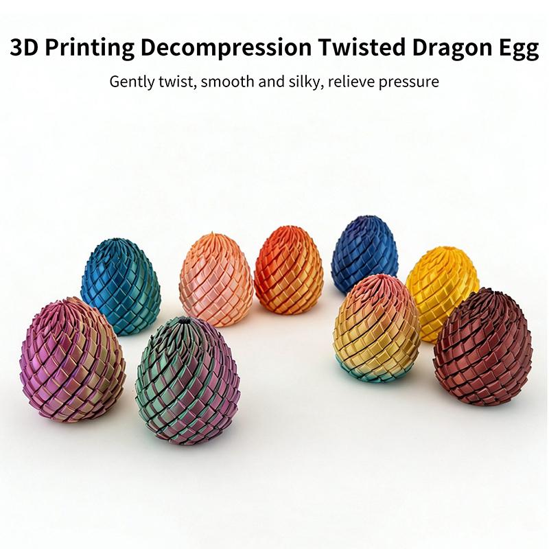 Uovo di Drago Giocattolo Decompressione Stampa 3D - Sfera Fidget Rotante Liscia Sollievo Ansia ADHD Giocattolo per Dita Eco-Sicuro per Bambini Adulti