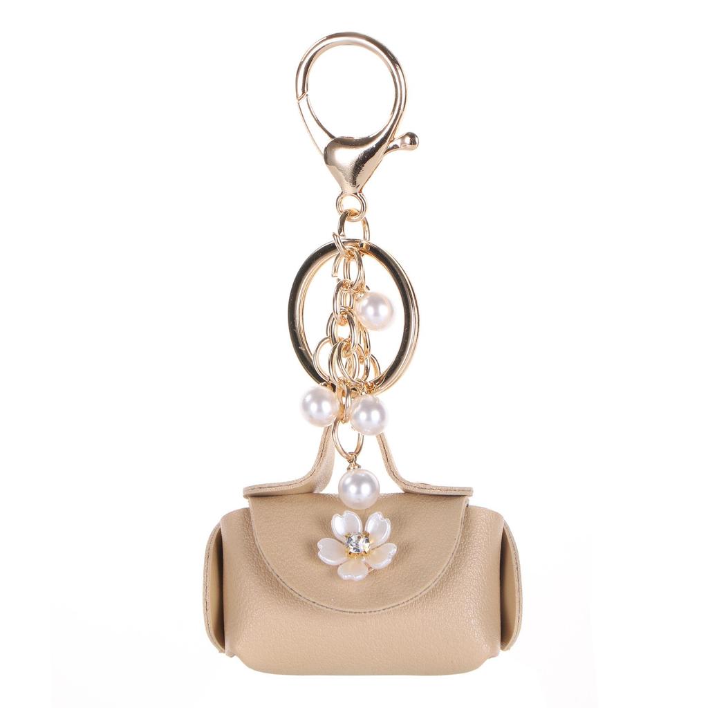 Xiaohongshu Mini Keychain Bag - Cute & Stylish Coin Purse and Korean-Style Leather Car Key Pendant