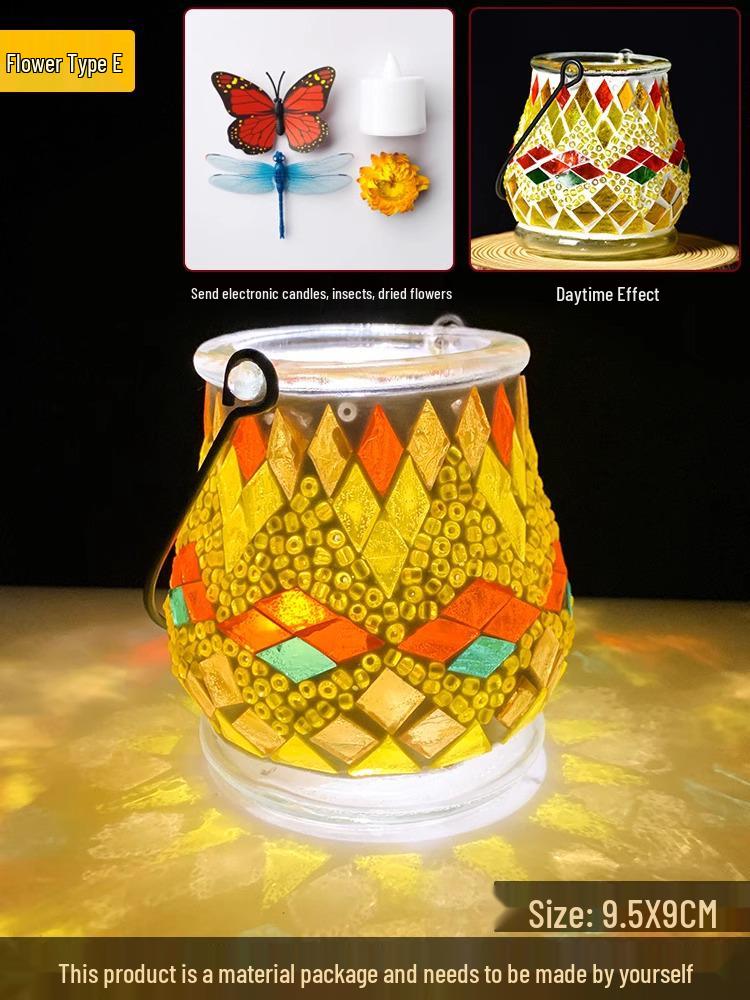 Handmade DIY Mosaic Lantern Kit: Early Education, Parent-Child Activity, Creative Team Building, Gift Toy, Flower Lantern Craft