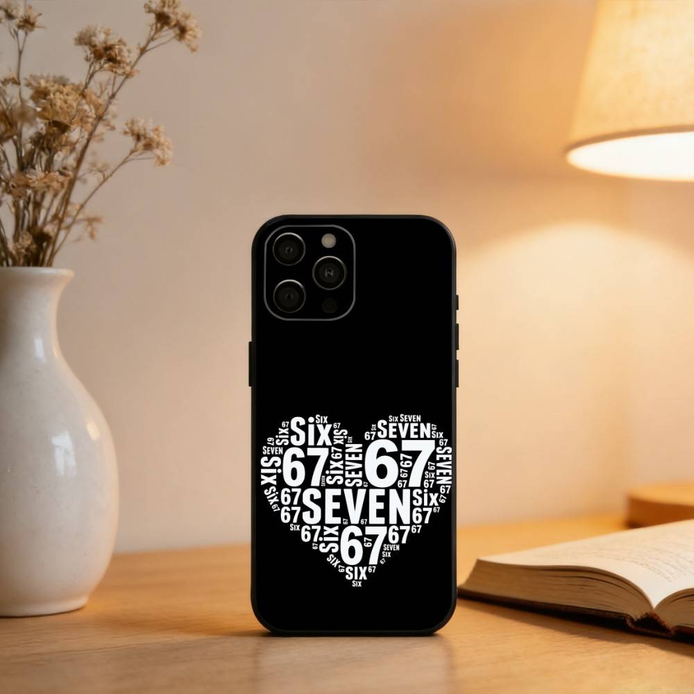 67 S-Six S-Seven Phone Case For iPhone 17,16,15,14,13,12,11 Plus,Pro Max,XS,Soft Silicone Black Cover