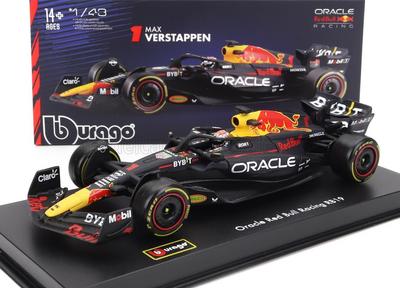 Bburago F1 Red Bull Diecast Car Max Verstappen RB19 ORACLE World Champion 2023 Signature Series 1/43 [Used]