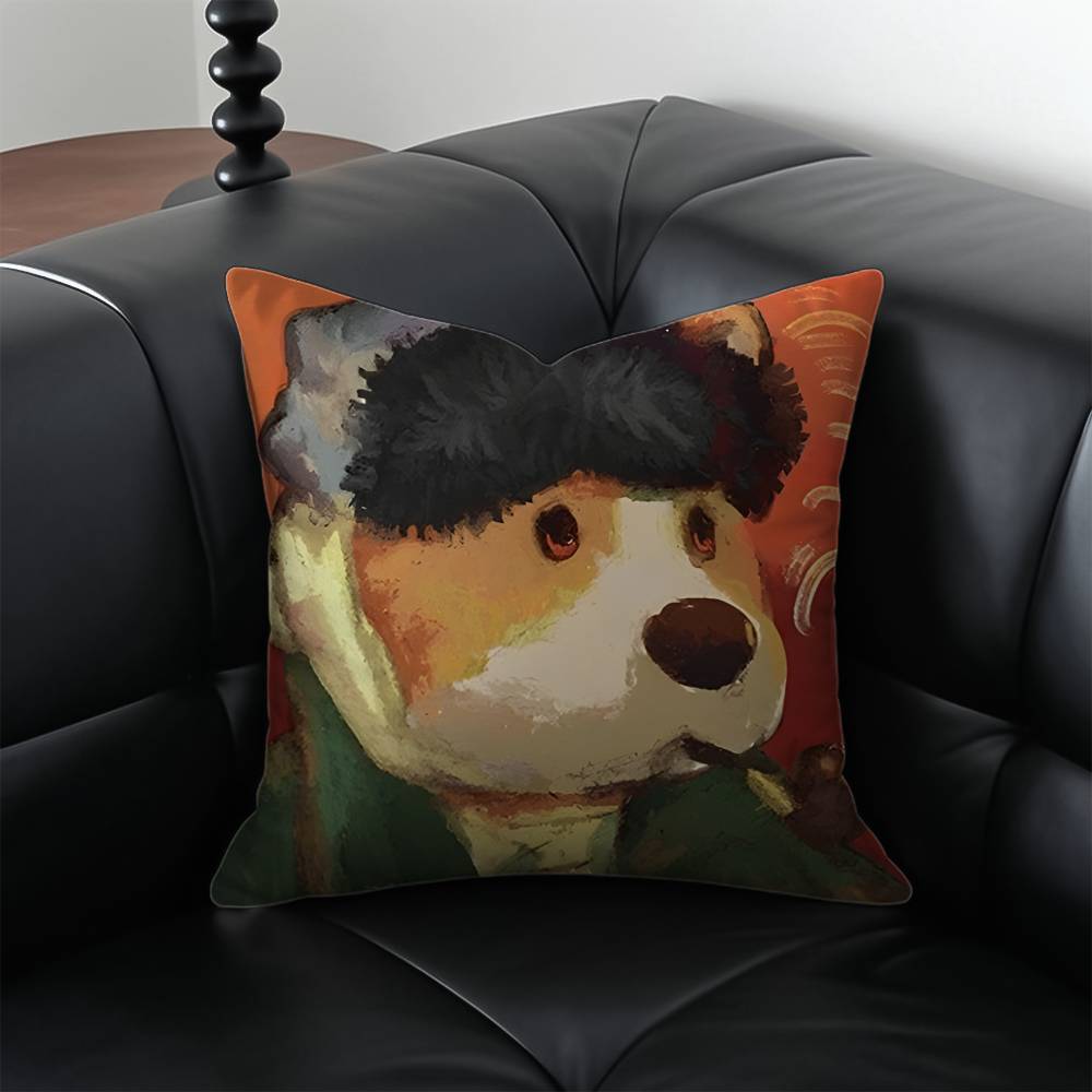 Cartoon Character P-Party Animals Pillow Case Anti-dustmite Pillowcase Invisible Zipper Silky Short Plush Sofa Cushion Cover