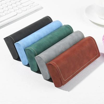 Hot Waterproof Hard Frame Eyeglass Case Leather Glasses Case For Men Women Reading Glasses Box Multicolor Spectacle Cases KTY