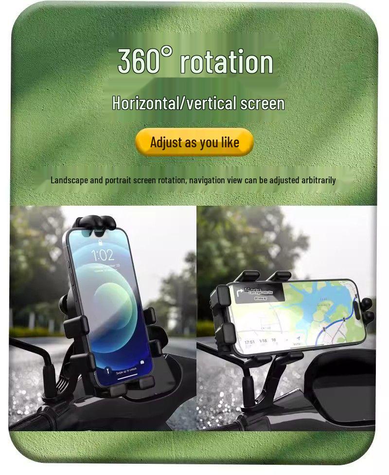Shockproof Phone Holder for Electric Vehicles & Motorcycles - Black Technology for Vibration Dampening in Food Delivery & Cycling
