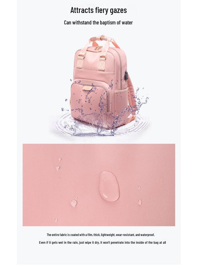 Fashionable Waterproof USB Laptop Backpack for 14-15.6 Inch, Unisex, Large Capacity