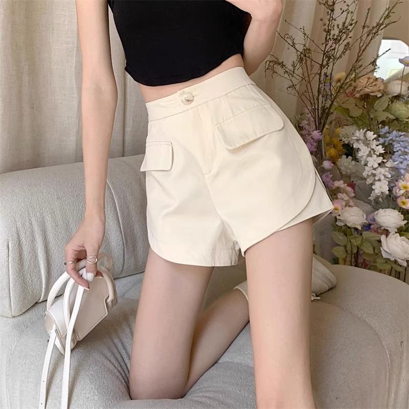 2024 Women's High Waist A-line Wide-Leg Shorts with Pockets - Spring Slim Fit Casual Overalls