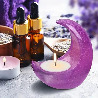 Top Quality Moon Shape Candle Holder Resin Molds 3D Candles Silicone Molds Resin Moon Molds Epoxy Resin Molds Ramadan Moon