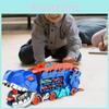 Truck Dinosaur Car Transport Carrier With12 Pull Back Dino Car Toy For Gift Kids
