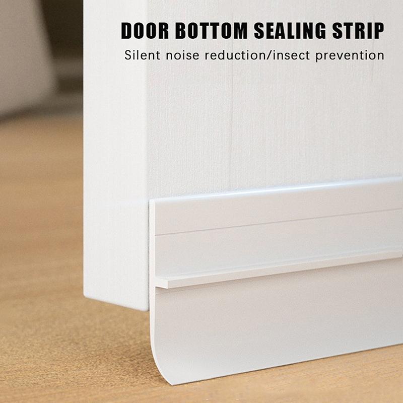 Door Seam Bottom Sealing Strip Soft Hard PVC Composite Insect Proof Dustproof Soundproof for Apartment Rental Home Use