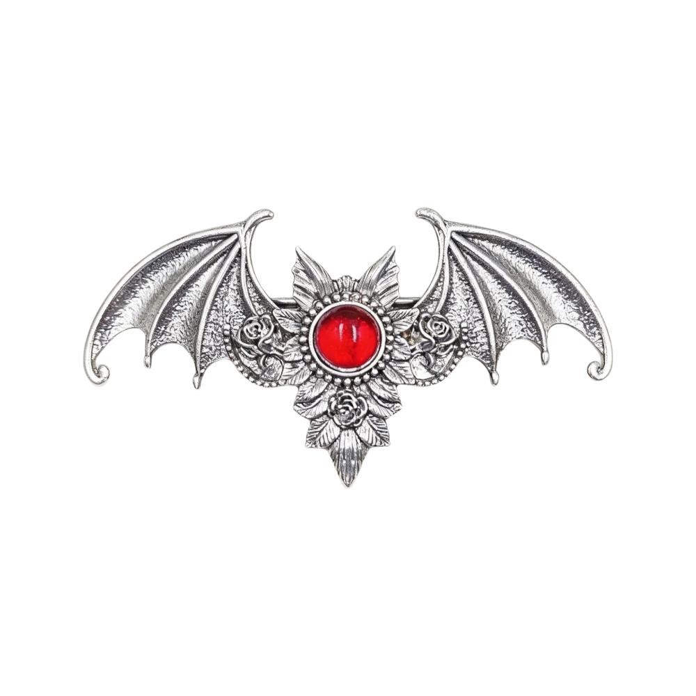With Strong Grip Vintage Silvery Bat Hair Clip Antiqued Halloween Cosplay Hair Clip  Hair Styling