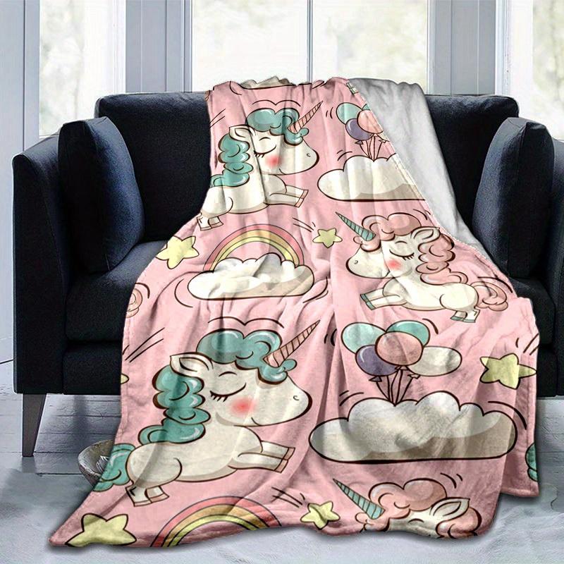 1pc. Cute Unicorn Patterned Blanket - Perfect for Home, Office, Outdoor Use, Gift Idea,