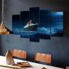 No Framed Canvas 5 Pcs Titanic Ice burg Ship Seascape Wall Art Posters Picture Painting Home Decor for Living Room Decoration