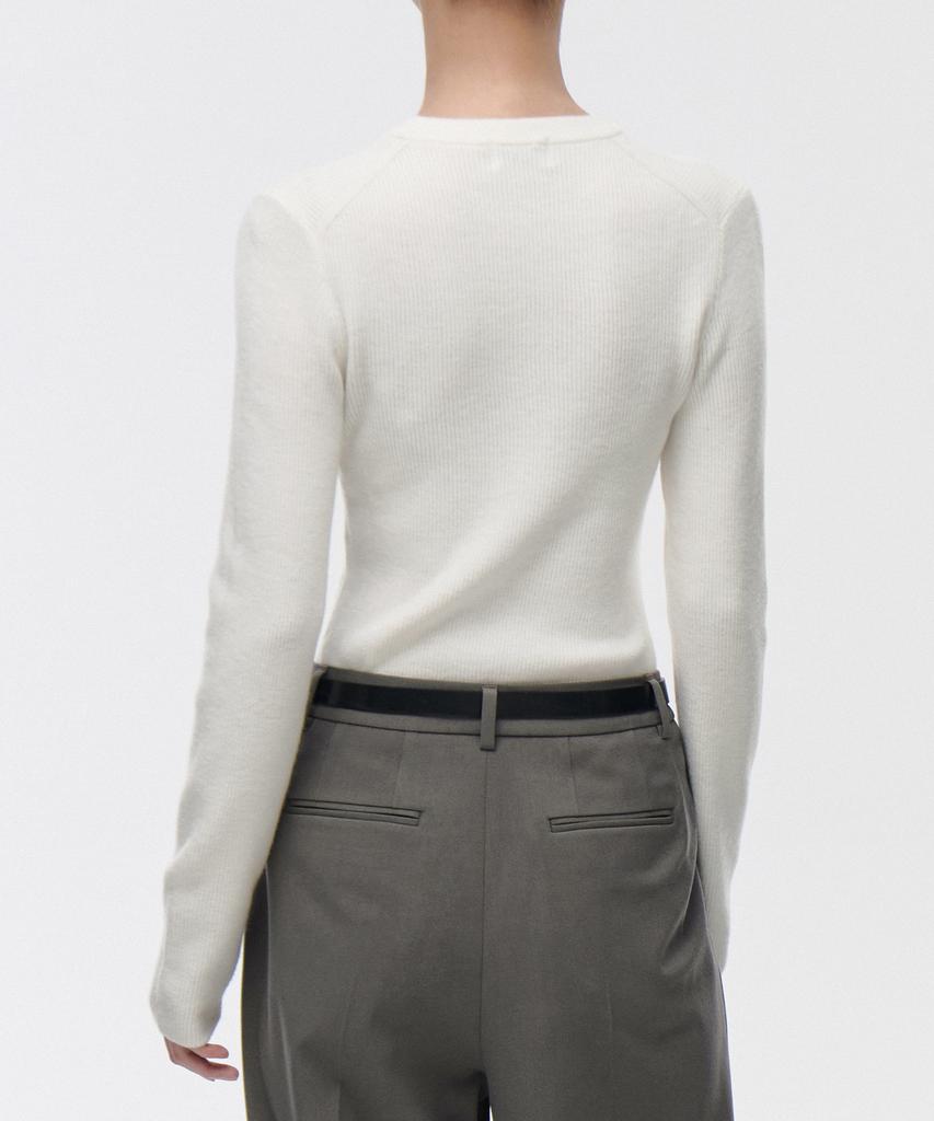MUSINSA STANDARD WOMAN Women'S Ribbed Slim Crew Neck Knit [Ivory]