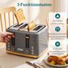 Toaster for 4 Slices with 7 Browning Levels, High-Lift, Reheat/Defrost/Cancel Function, Grey Wave Design
