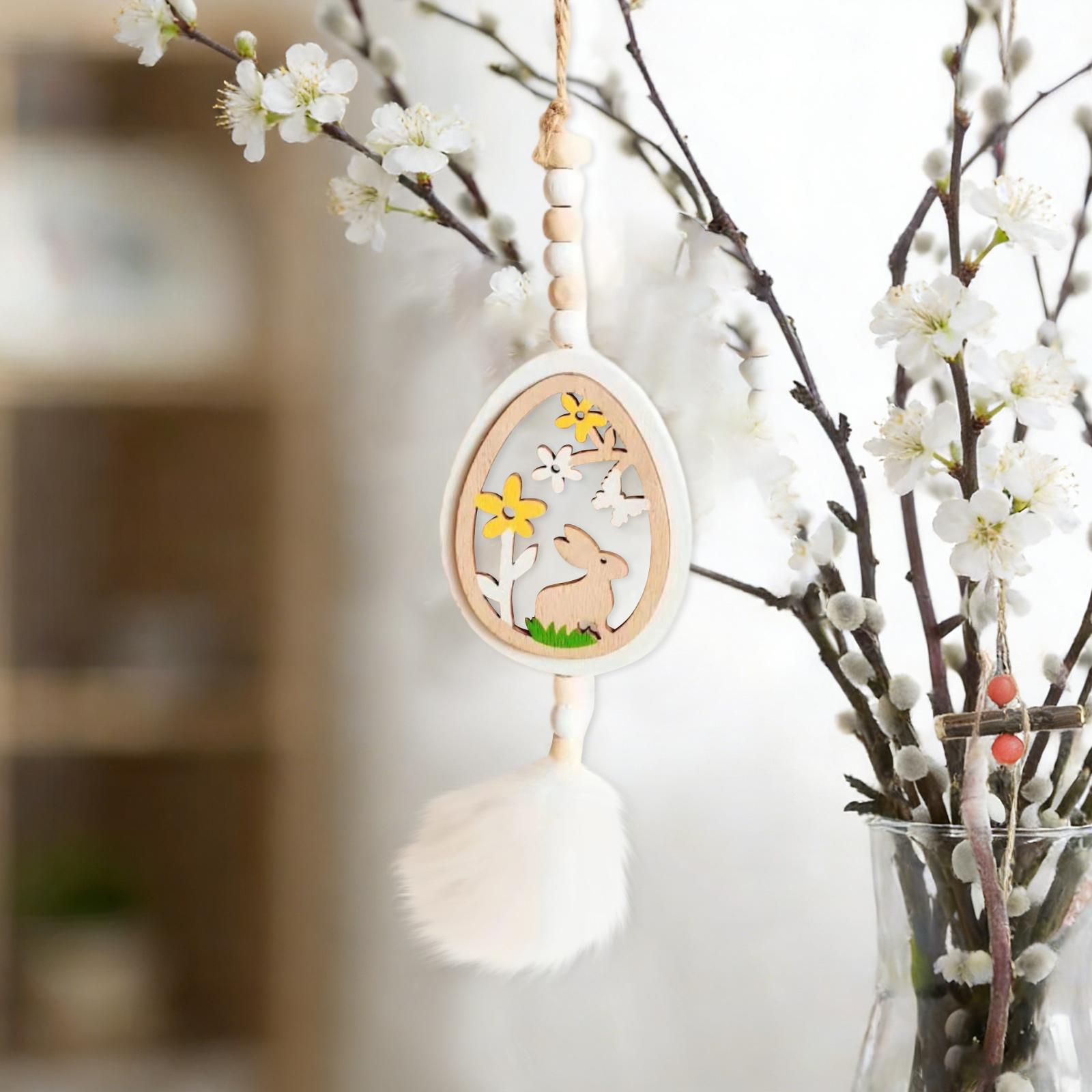 

Fun Wooden Easter Hanging Decorations Festive Home Ornaments For Easter One Size бежевый