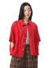 [BEAMS BOY] S/S Shirt Linen Solid Short Sleeve <Easy Care> Women's RED ONE SIZE