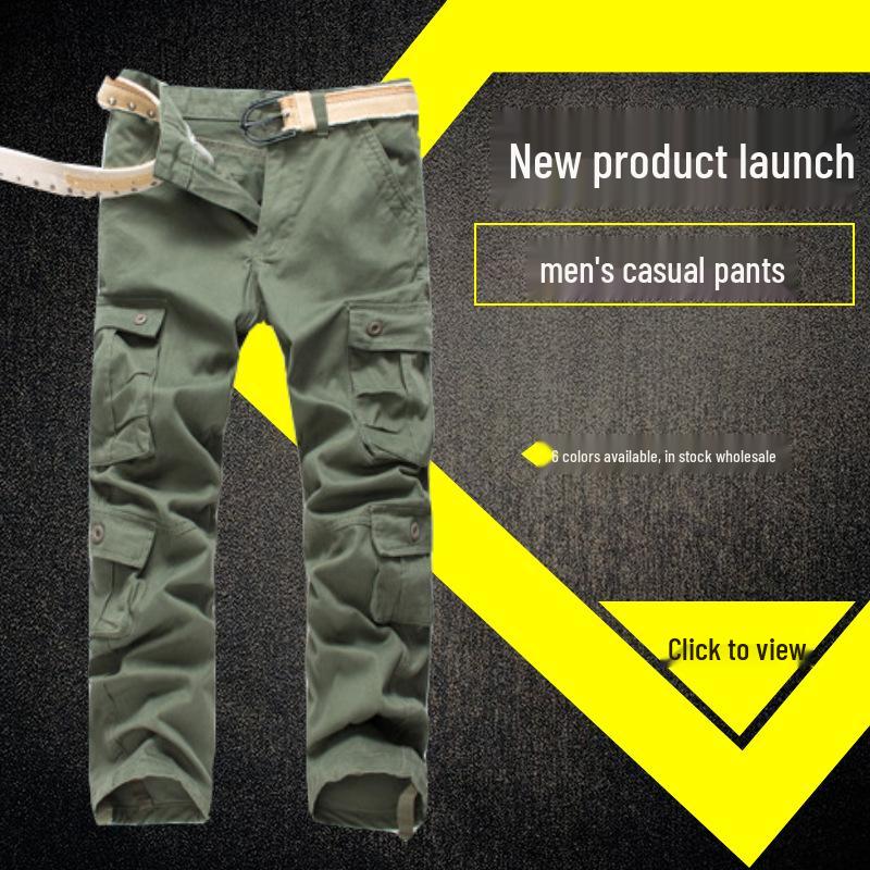 2025 Men's Military Camouflage Cotton Work Pants with Multi-Pockets & Embroidery