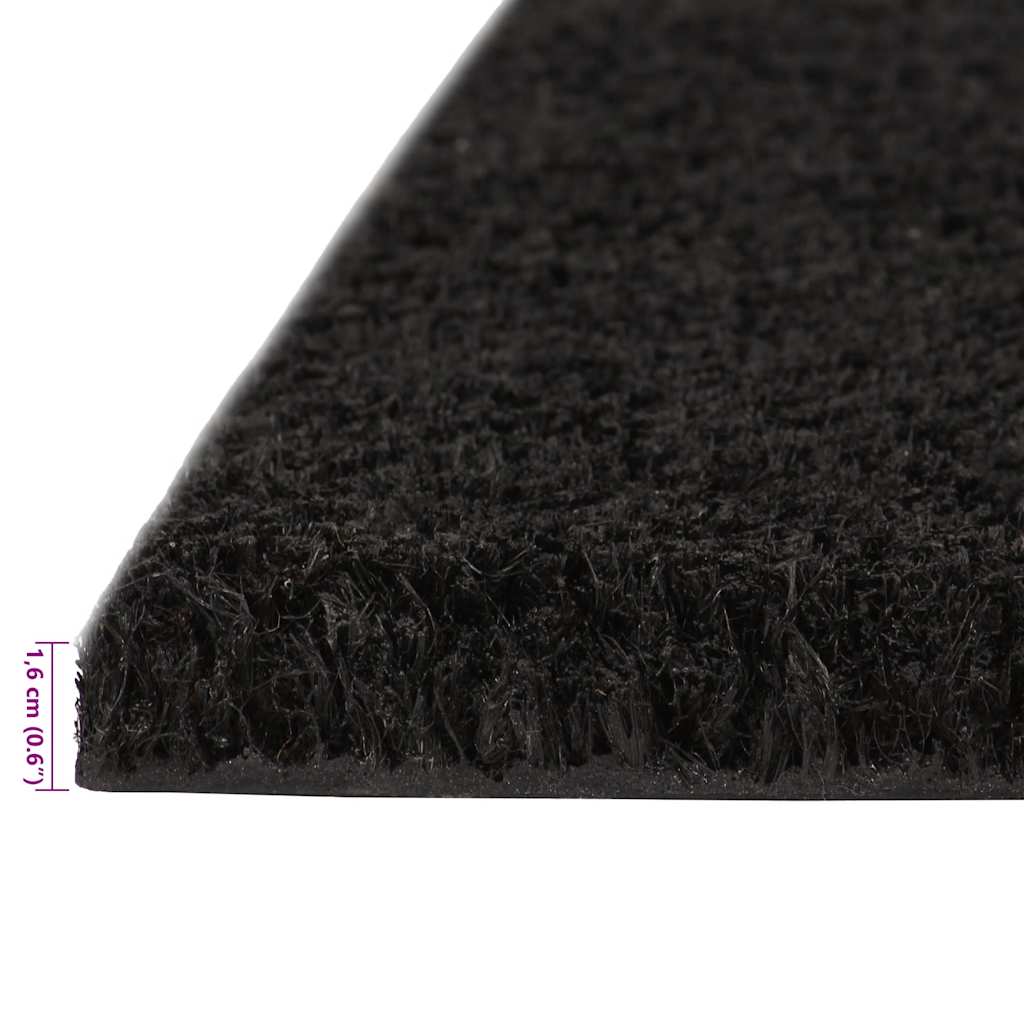 Doormat Black 40x60 Cm Coir Fiber Tufted