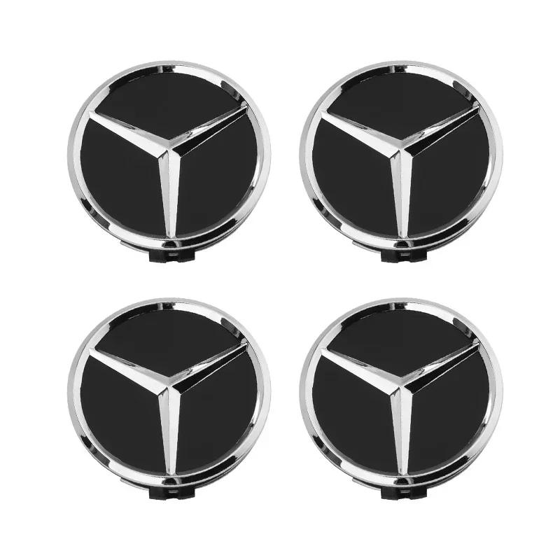 

C200 E200 Новые 2025 Для Mercedes Benz 4 шт. 75 мм Колесные колпачки ступицы автомобиля Значок Крышка Для Mercedes Benz A C GLC GLA W205 W204 W203