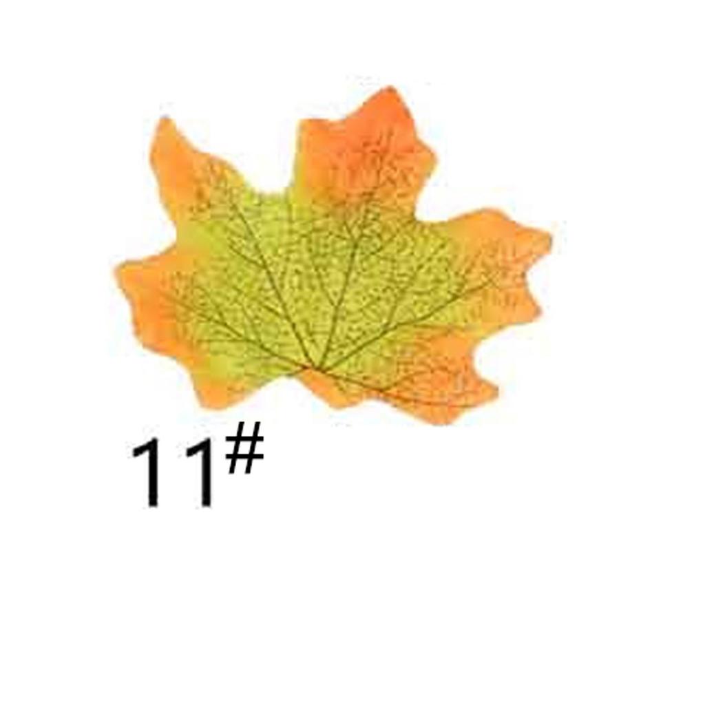 200pcs Artificial Maple Autumn Leaves Plastic Fake Leaves Fake Autumn Maple Leaves Halloween Holiday Wedding Party Decoration