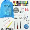 35/42/98PCS Portable Travel Small Home Sewing Kit Case Needle Thread Scissor Set Gift for Mothers