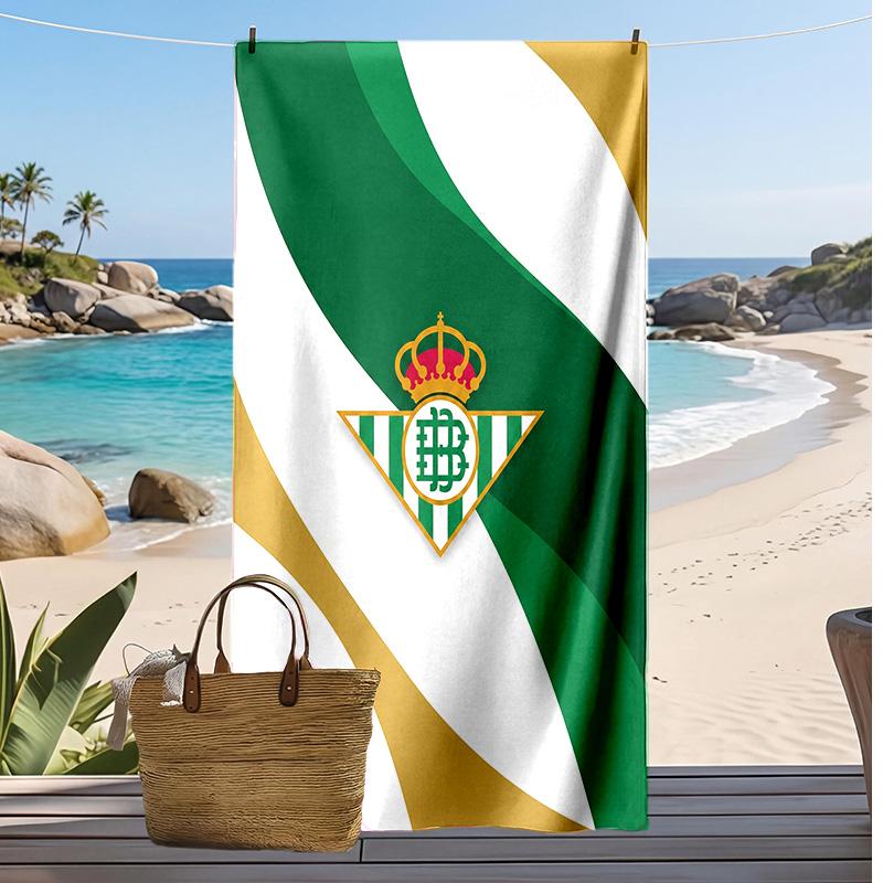 Real Betis Football Print Beach Towel, Large Soft Quick Dry Towel for Beach Camping Swimming