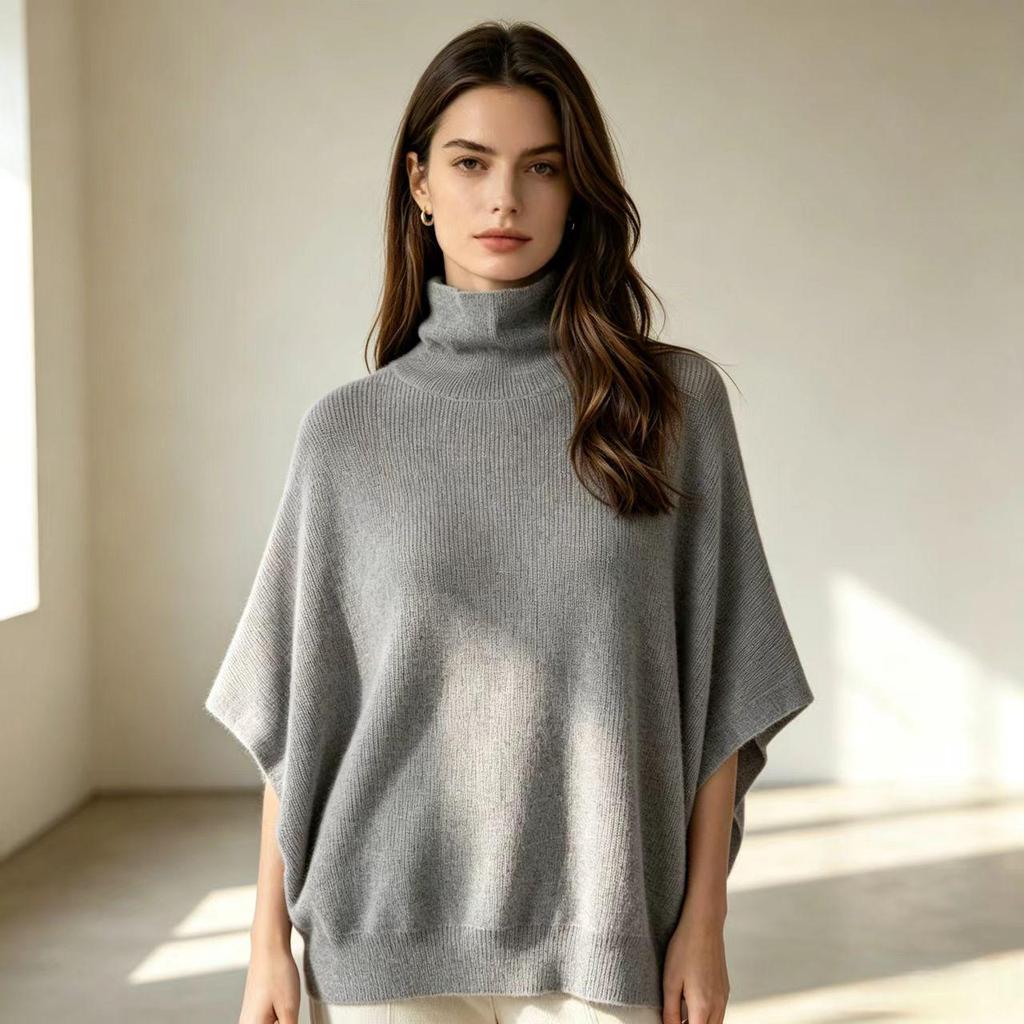 2026 Ärmelloser Pullover für Damen mit hohem Kragen, lässig - Einfarbig, weich & flauschig, europäischer/amerikanischer Stil, Herbstkollektion