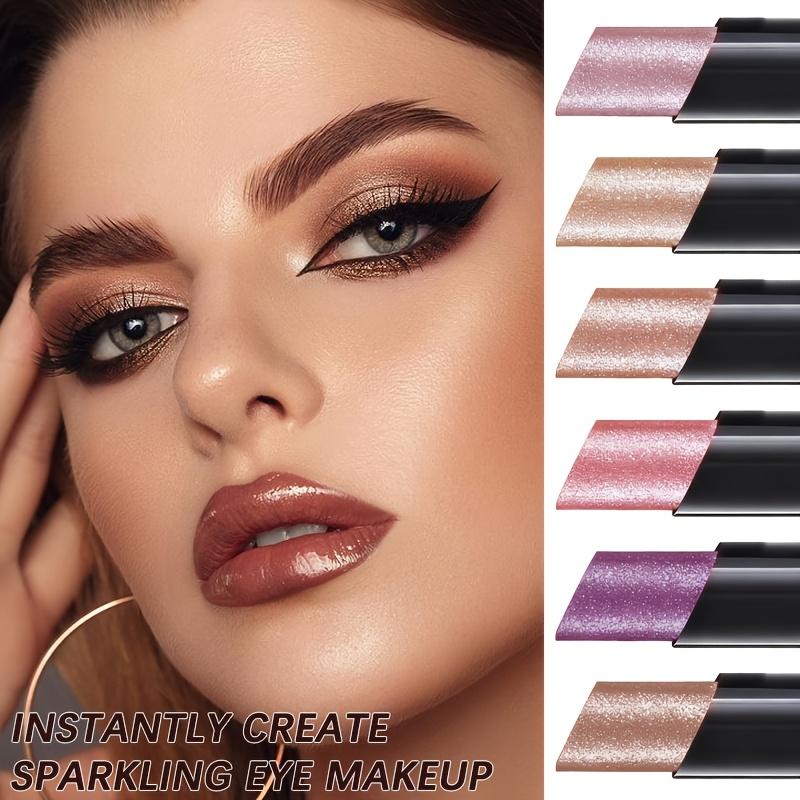 Paleta de Sombras Shimmer em Bastão de 6 Cores, Maquiagem à Prova d'Água e de Longa Duração com Tons Neutros - Barras de Sombra Cremosas