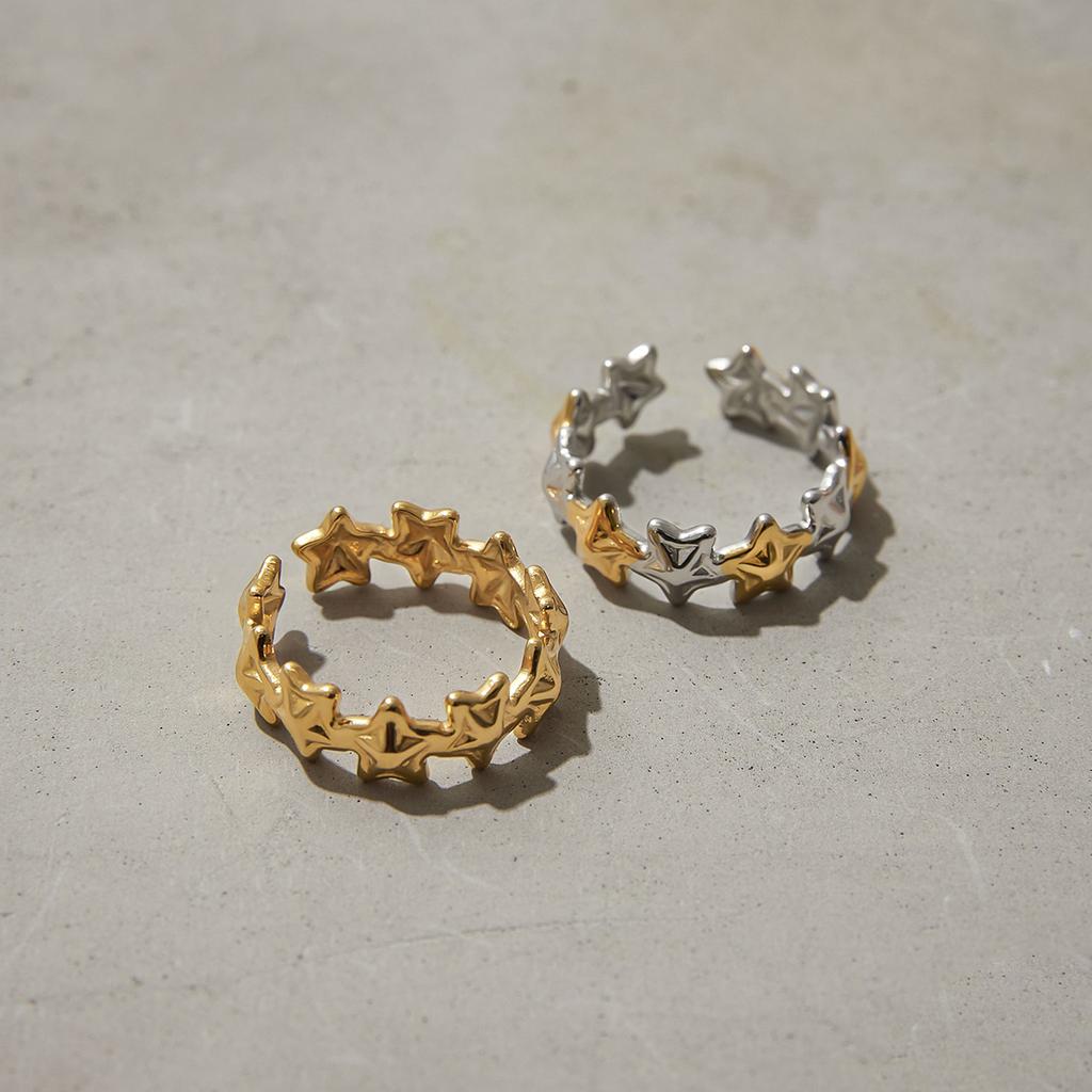 Youthway Metal Star Adjustable Open Ring Stainless Steel Popular Jewelry Wholesale Waterproof Personalized Star Ring