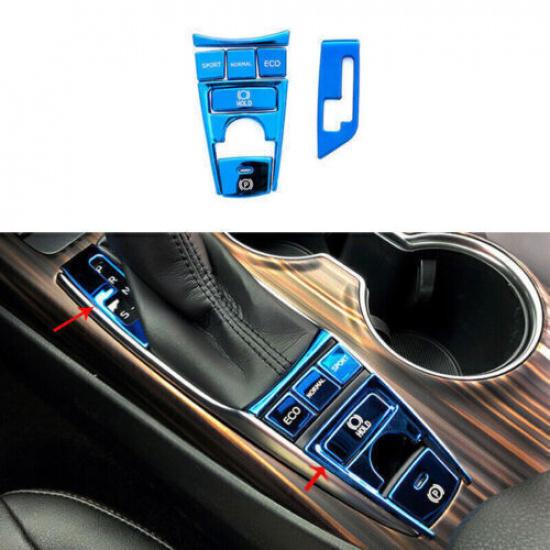 Blue 8pc Steel Center Console Gear Box Button Sticker For Toyota Camry 2018-23