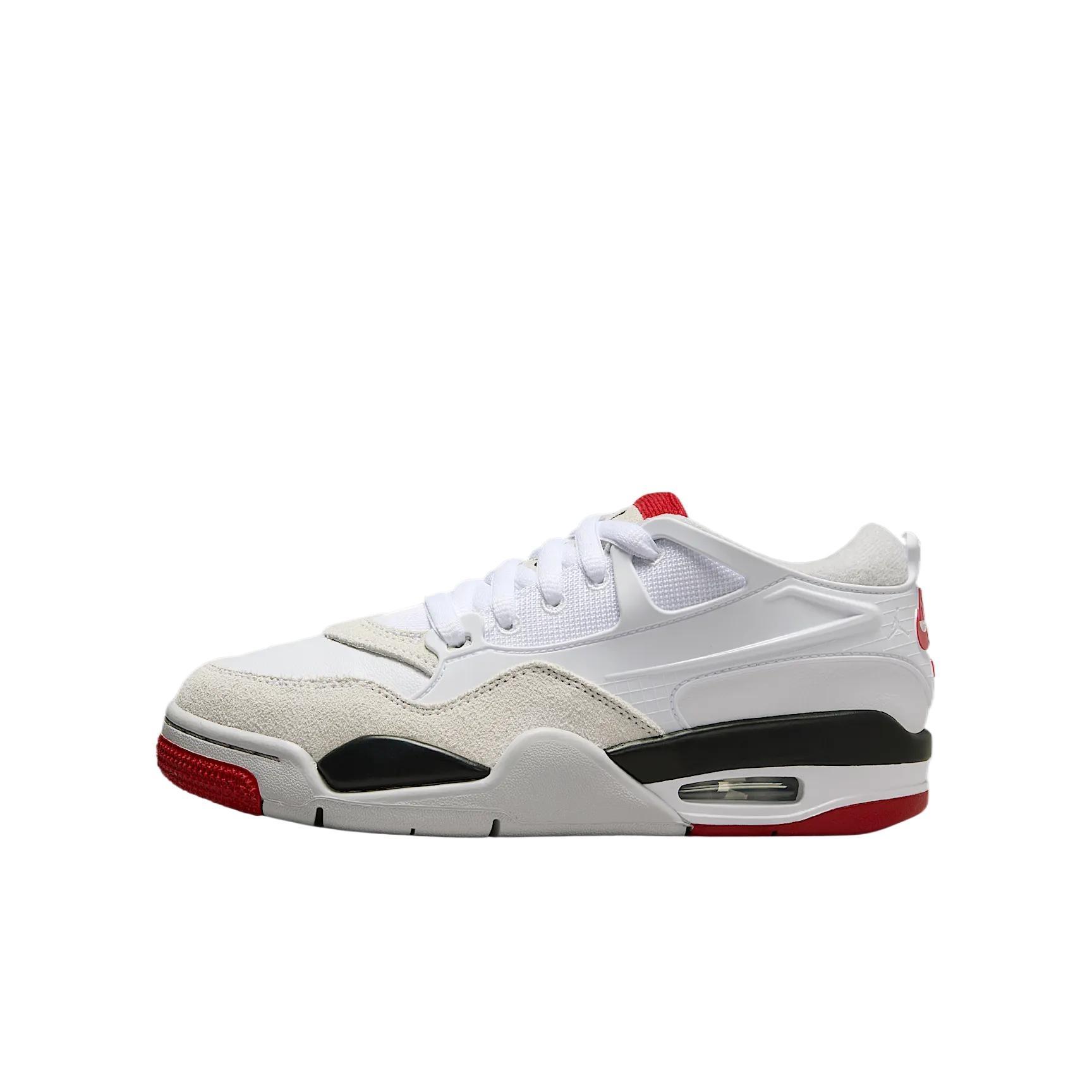(GS) Air Jordan 4 RM White Black Neutral Grey Varsity Red Kids FQ7938-102 EU 36