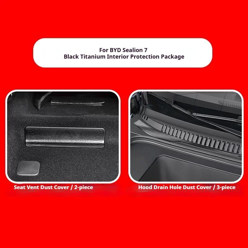 Dust Cover Under Car Seat for BYD Sealion 7 Sea Lion 07 Rear Air Conditioning Vent Protective Cover Stainless Steel Accessories