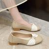 Spring and Autumn new shallow single shoes elegant pearl mother shoes one pedal lazy shoes simple loafers Doudou shoes women