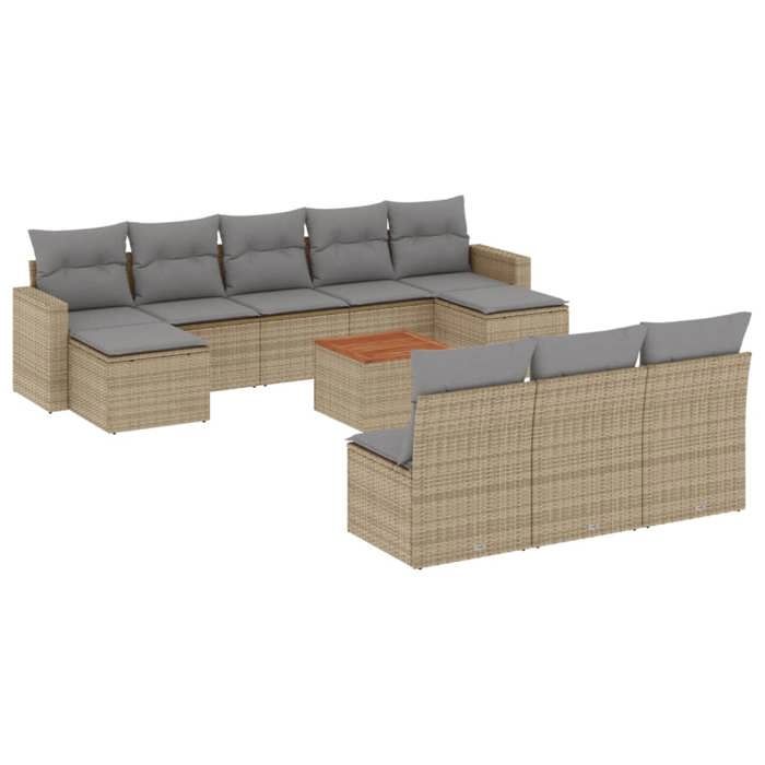 VidaXL Salon de Jardin avec Coussins 11 pcs, Canapés de Terrasse, Ensemble de Meubles de Patio, Mobilier d'Extérieur, 3256661