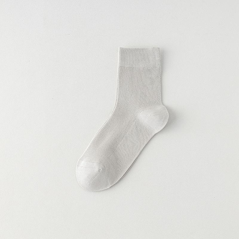 Antibacterial and Deodorizing Socks, Men's Mid-calf Socks, Summer Pure Cotton Breathable and Sweat-absorbing Men's Long Calf Socks